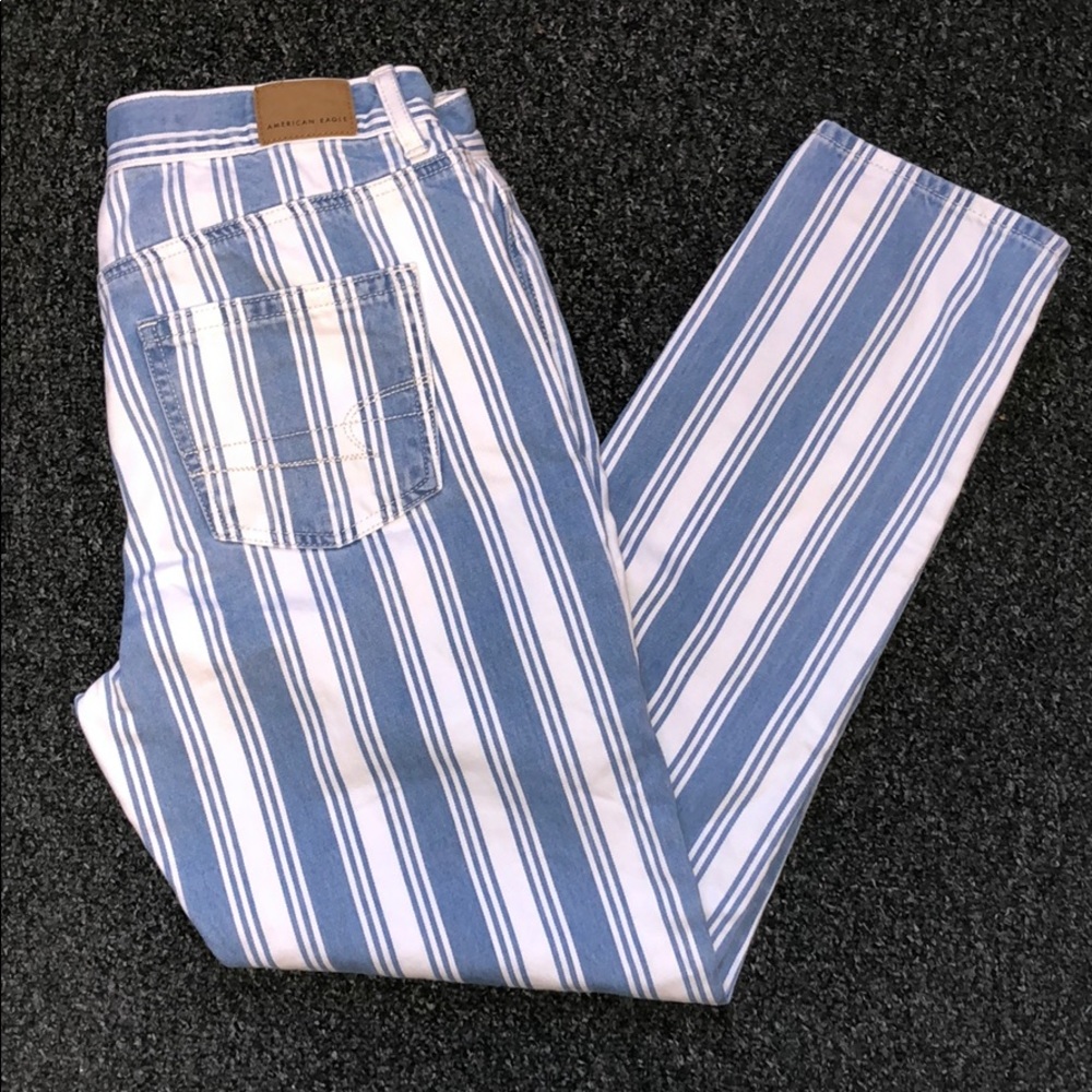 Striped Mom Jeans
